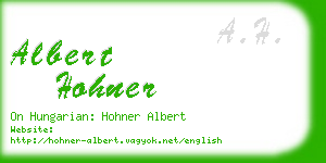 albert hohner business card